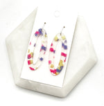 Confetti Oval Acrylic Earrings