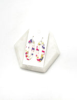 Confetti Oval Acrylic Earrings