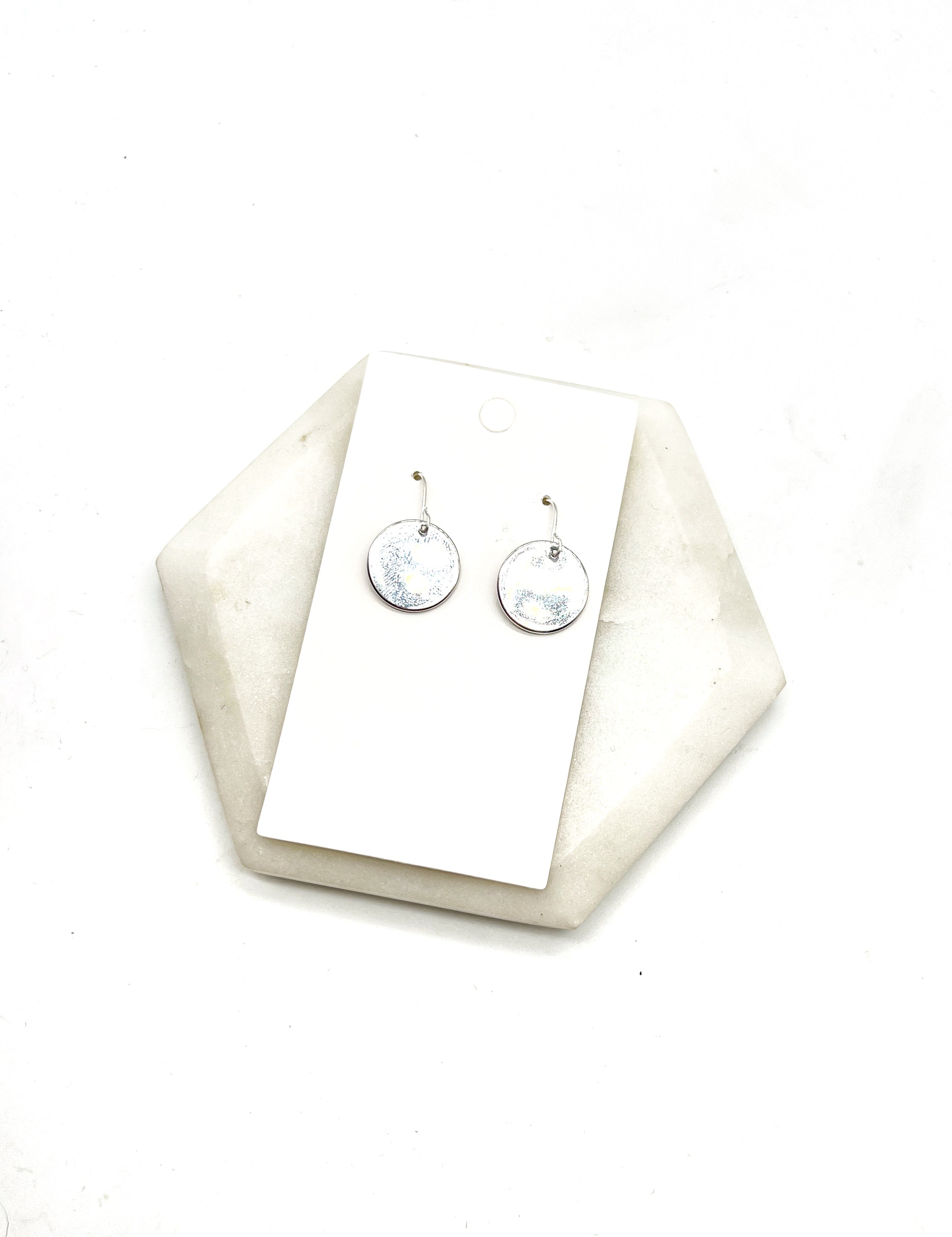 Silver Minimalist Disc Earrings