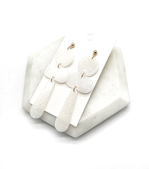 White Glitz Clay Earrings