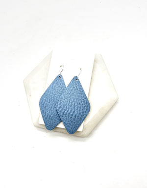 Chambray Leather Diamond Earrings