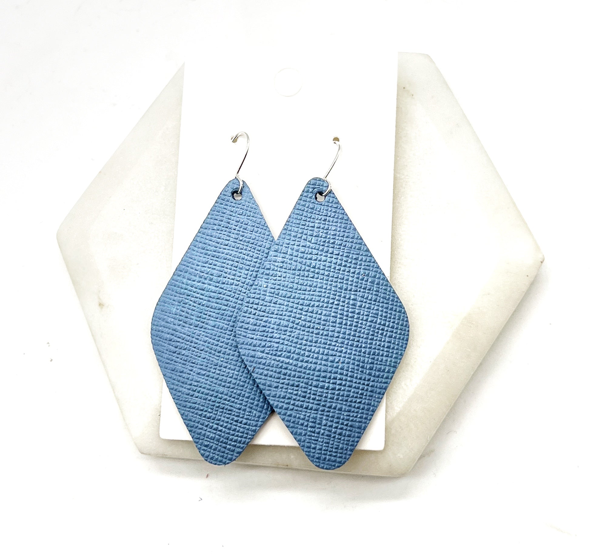 Chambray Leather Diamond Earrings