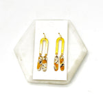 Mustard Yellow Gold Arch Metal and Acrylic Earrings