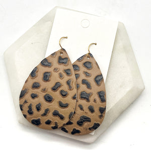 Retro Leopard Leather Teardrop