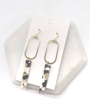 Neutral Oval Stick Minimalist Earrings