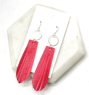Coral Farrah Fringe Earrings
