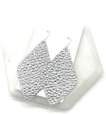 Silver Bubble Leather Diamond Earrings