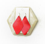 Red Leather Diamond Earrings