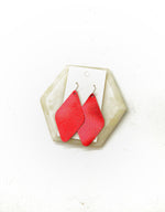 Red Leather Diamond Earrings