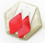 Red Leather Diamond Earrings