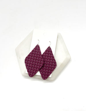 Mulberry Embossed Leather Diamond Earring