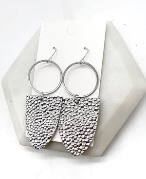 Silver Bubble Adele Leather Earrings