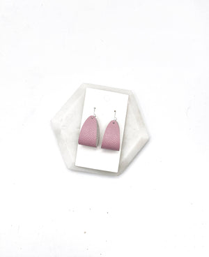 Pink Blush Mini Hoop Leather Earrings
