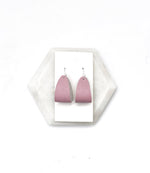 Pink Blush Mini Hoop Leather Earrings