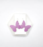 Lilac Butterfly Leather Earrings