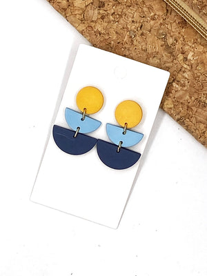 Blue Yellow Luna Acrylic Earrings