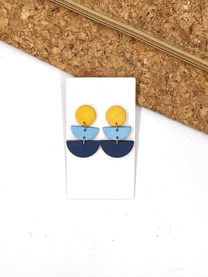 Blue Yellow Luna Acrylic Earrings