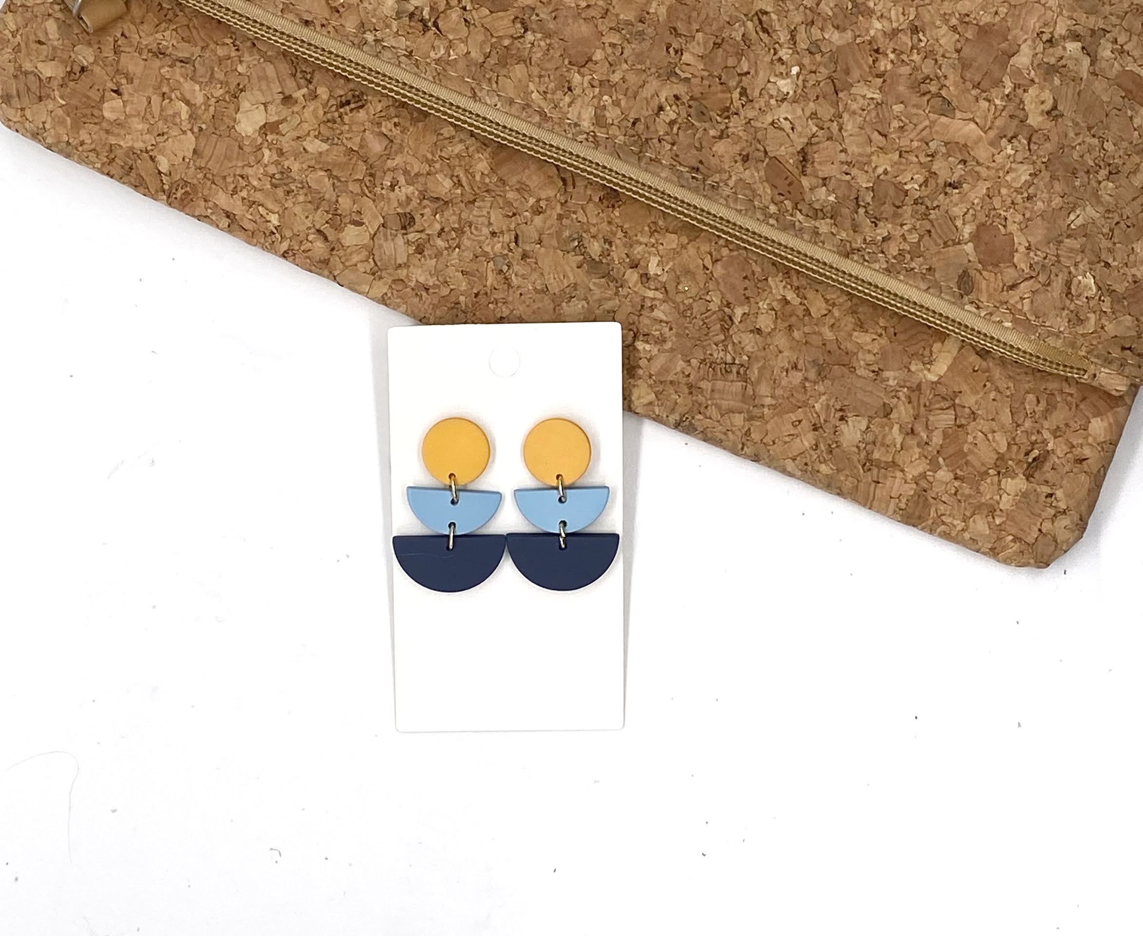 Blue Yellow Luna Acrylic Earrings