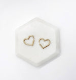 Gold Heart Statement Huggie Earrings