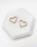 Gold Heart Statement Huggie Earrings