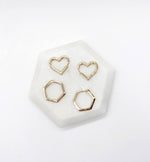 Gold Heart Statement Huggie Earrings