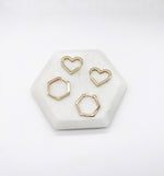 Gold Heart Statement Huggie Earrings