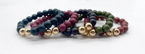 Fall Wood Bead Bracelet Stack