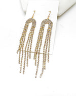 Rhinestone Falling Arch Statement Earrings