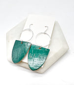 Emerald Green Adele CorkLeather Earrings