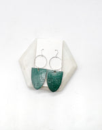 Emerald Green Adele CorkLeather Earrings
