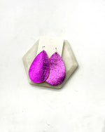 Fuchsia Cork Leather Teardrop