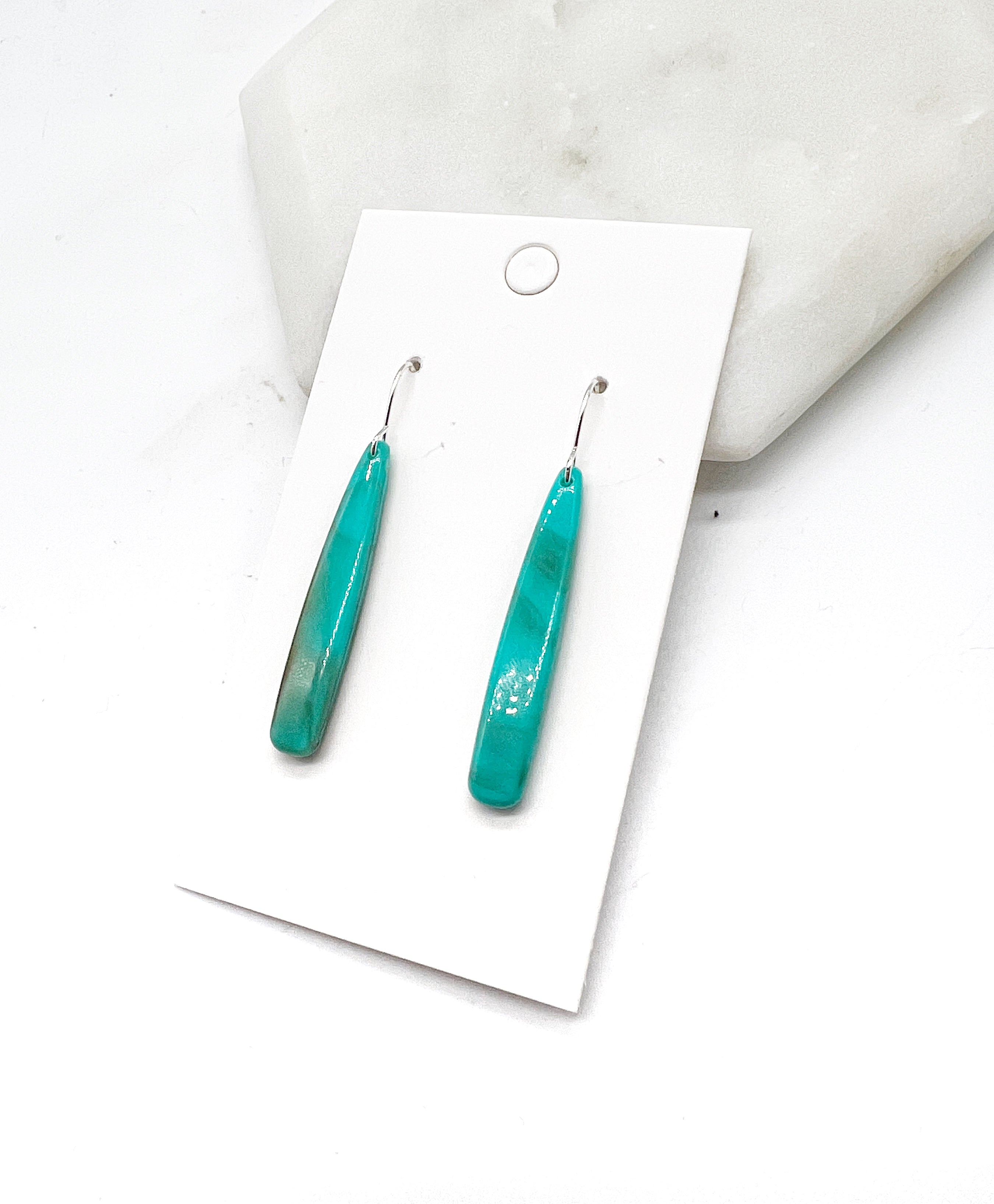 Turquoise Pixie Acrylic Earrings