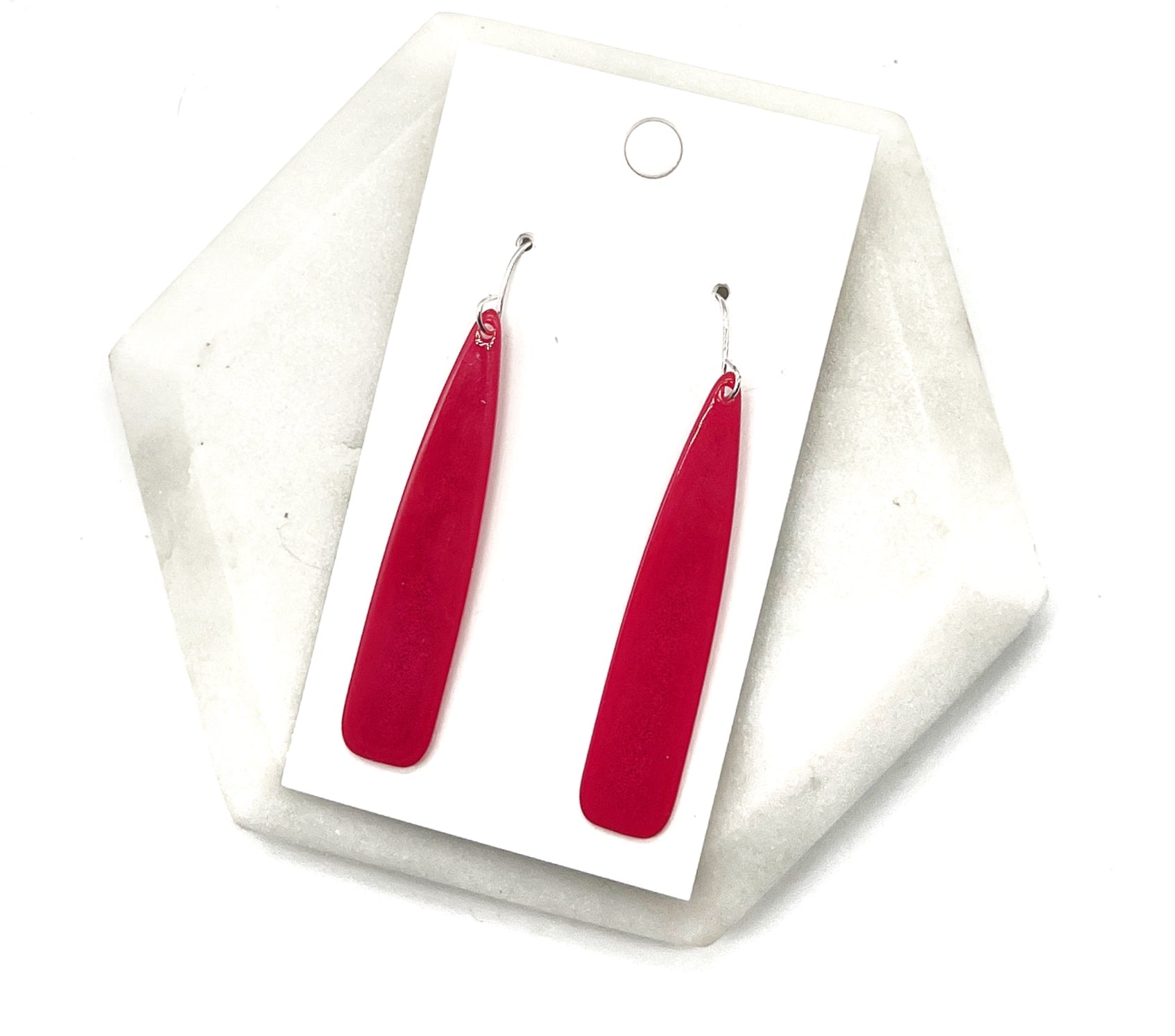 Burgundy Pixie Acrylic Earrings