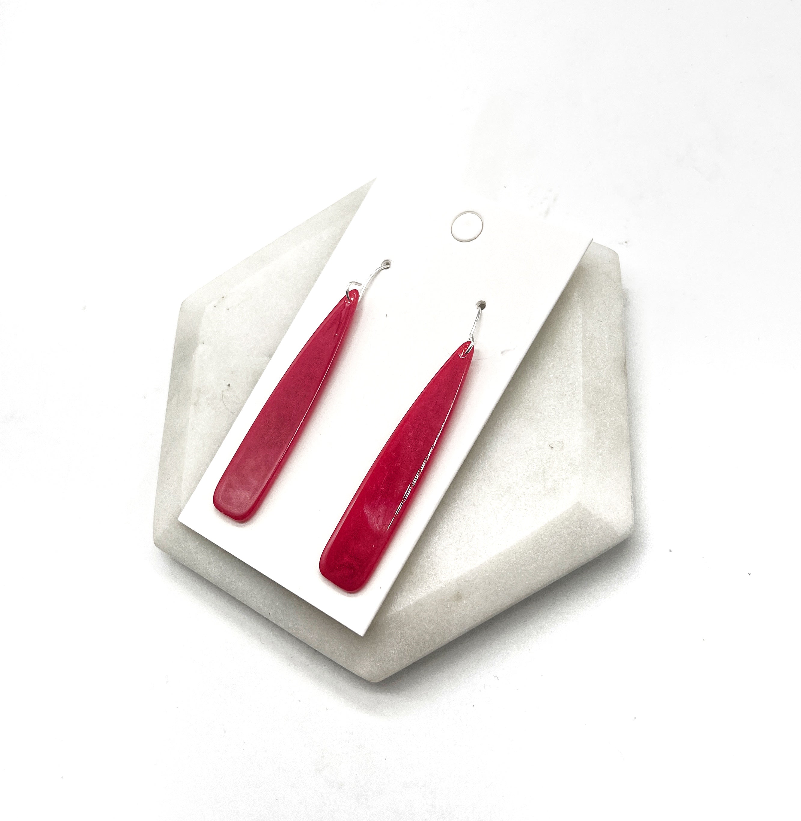 Burgundy Pixie Acrylic Earrings