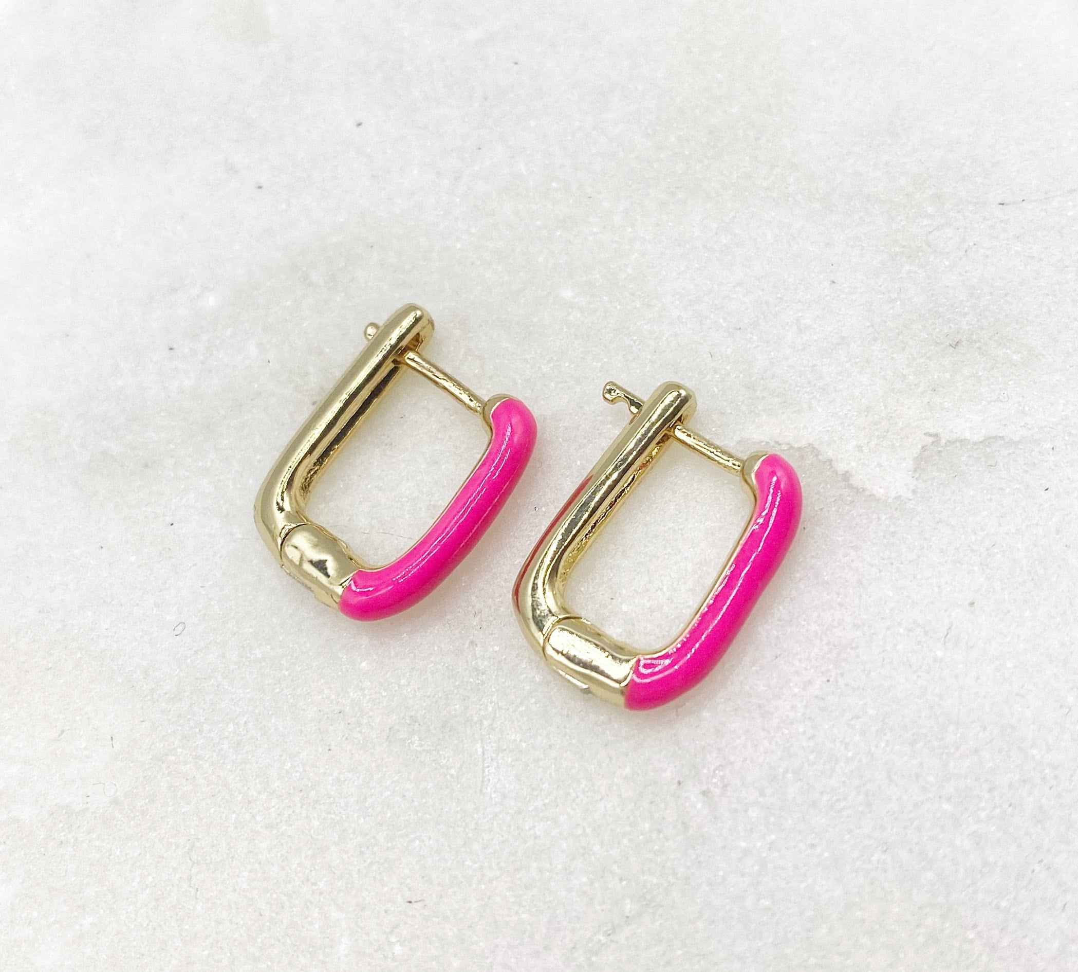 Pink Statement Huggie Earrings