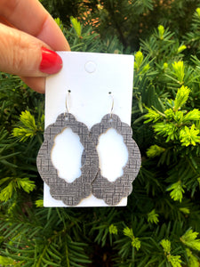 Grey Etched Duchess Earrings