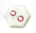 Red Pink Mini Hoop Acrylic Earrings