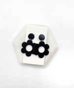 Black Acrylic Flower Earrings