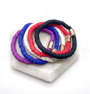 Primary Colors Heishi Bracelet Stack