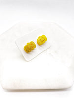 Orange Glitter Pumpkin Acrylic Stud Earrings