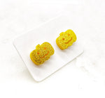 Orange Glitter Pumpkin Acrylic Stud Earrings