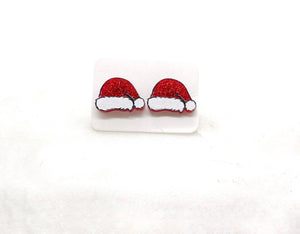 Santa hat stud earrings