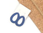 Royal Blue Raffia Teardrop Silhouette Earrings