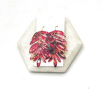 Cranberry Leaf Acrylic Earrings
