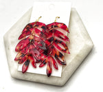 Cranberry Leaf Acrylic Earrings