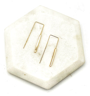 Gold Theader Bar Earrings