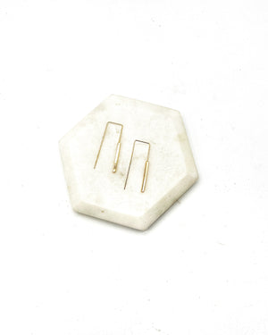 Gold Theader Bar Earrings