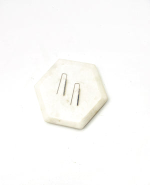 Silver Theader Bar Earrings