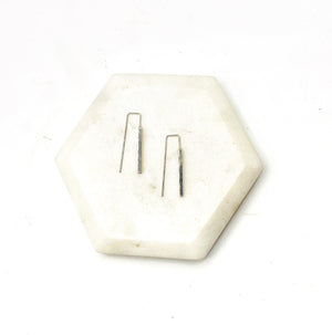 Silver Theader Bar Earrings