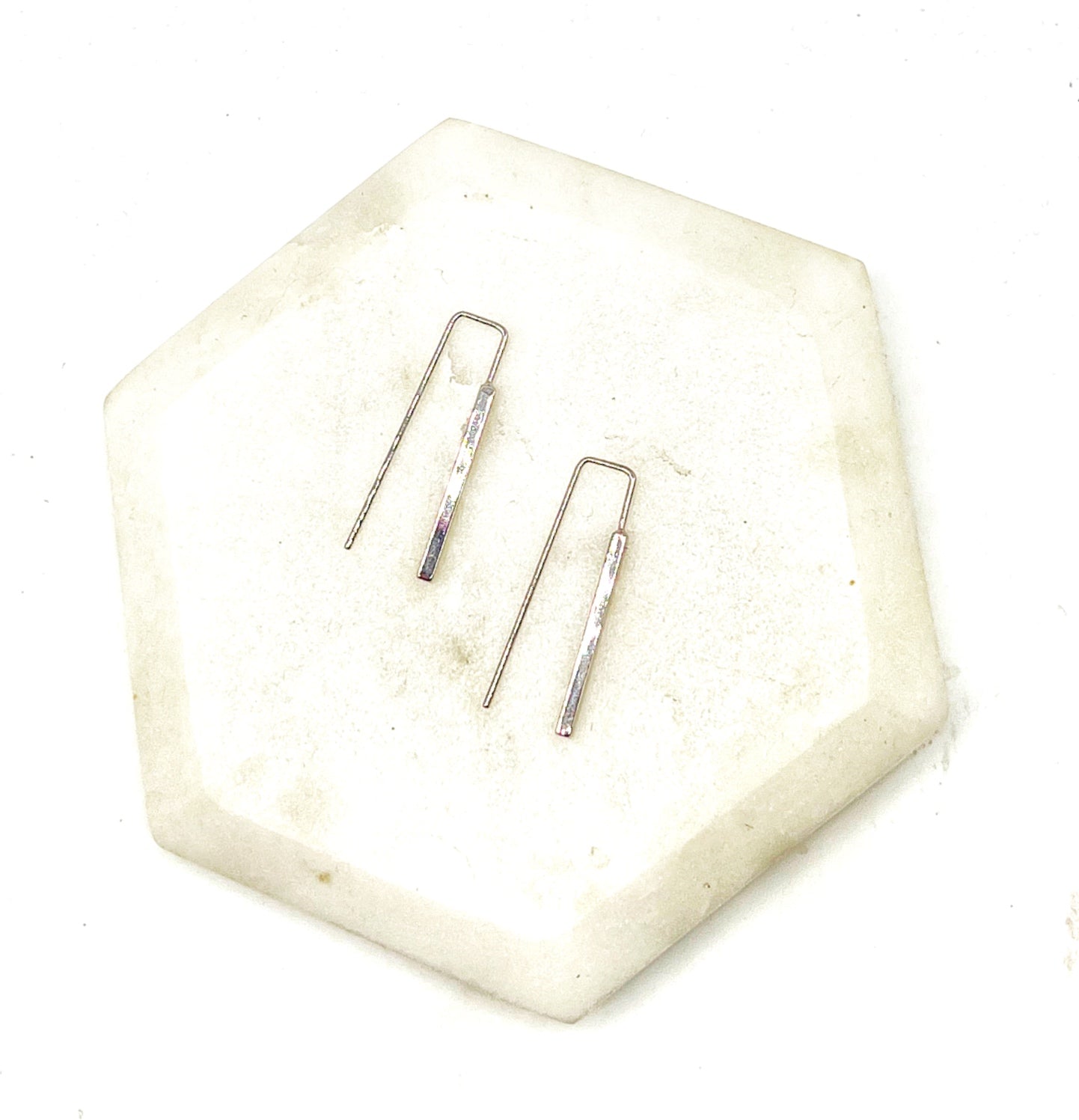Silver Theader Bar Earrings